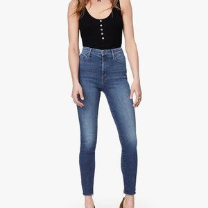 Mother High Waisted Looker Ankle Fray Big Sky